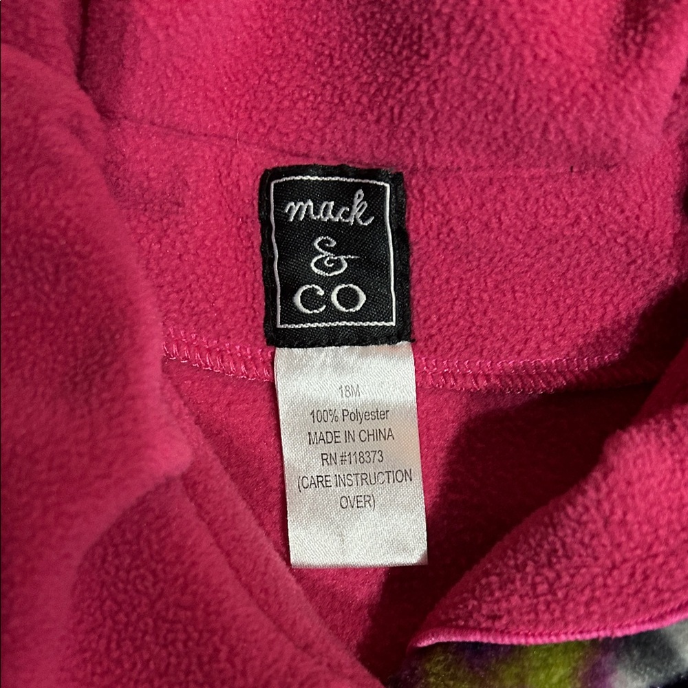 Vibrant Pink Kids Pea Coat with Scarf - Picture 2 of 6